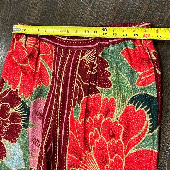 Farm Rio Solar Chita Green Pants Women’s Large Multicolor Tropical Floral Bright - Picture 8 of 10